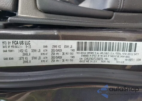 2015 Jeep Grand Cherokee Laredo from USA, damaged, VIN 1C4RJFAG1FC150273